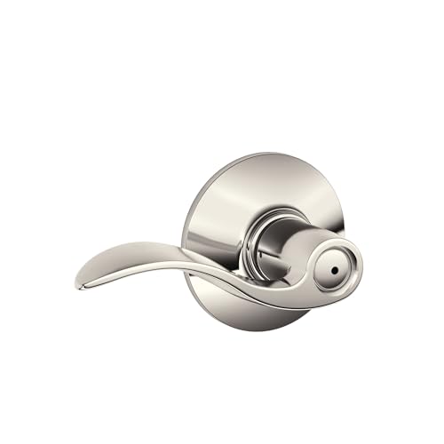 Image of SCHLAGE Accent Lever Bed and Bath Lock in Polished Nickel - F40 ACC 618