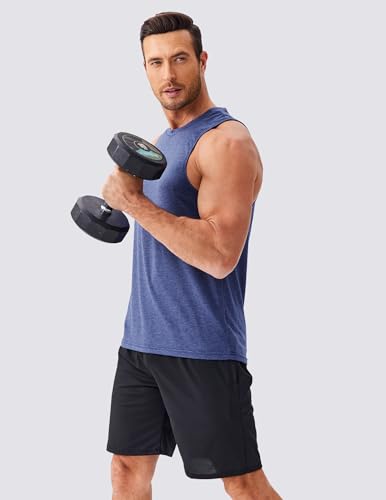 Image of PINSPARK Men's Tank Tops Quick Dry Summer Workout Muscle Shirt Athletic Casual Sleeveless Shirts for Bodybuilding Beach Gym