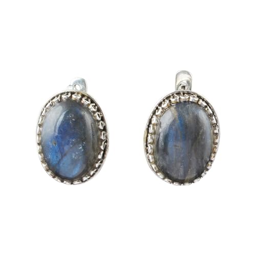 Boucles d'oreilles labradorite fait main en argent 925 style bohème