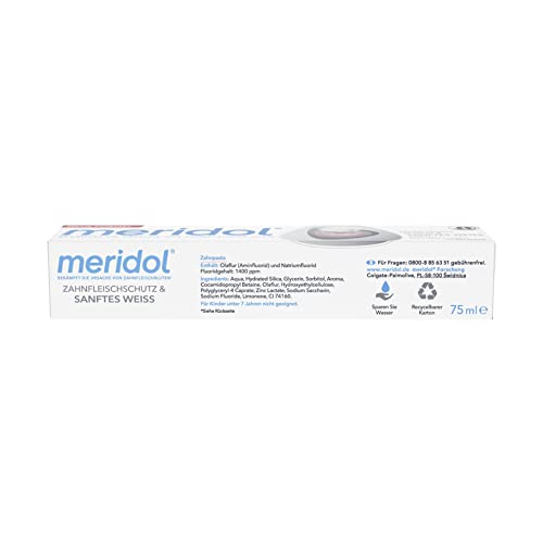 meridol Zahnpasta Sanftes Weiss 75 ml - antibakterieller Effekt, Zahncreme schützt vor Zahnfleischentzündungen, für natürlich weiße Zähne (Packung mit 4) – Bild 4