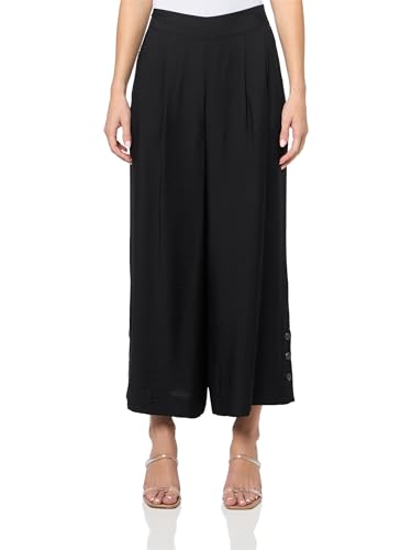 john mark Women's Wide Leg Pull on Ankle Pant with Pockets