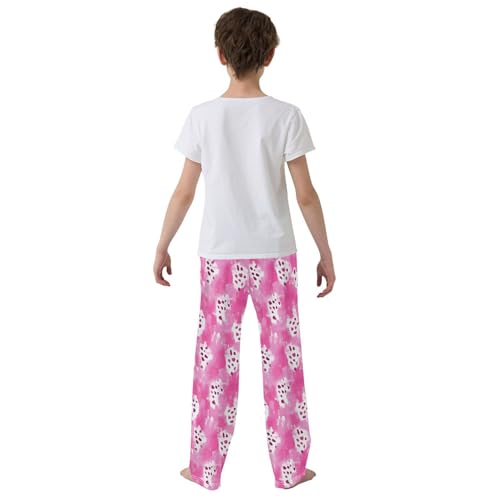 Pajama Pants Pink White Fuchsia Leopard PJ Bottoms Sleepwear Lounge Sleep Pant with Pockets3