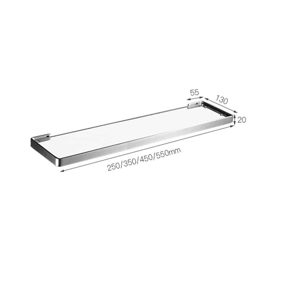 Wielofunkcyjny szklany organizer prysznicowy i stojak na kosmetyki – pływające półki kuchenne przyprawy czarny(Brushed,55Cm)