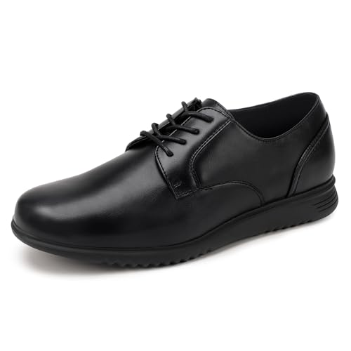 Mofri Mens Dress Shoes Casual Oxfords Shoes for Men Lace-Up Casual Dress Sneakers for Office Business Formal Comfortable Lightweight Cushioning Walking Shoe(Black,10.5)