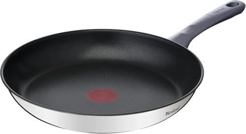 Tefal Daily Cook - Sartén de 26 cm, Apto inducción, antiadherente, revestimiento titanio, Thermo-signal, sin PFOA, apto lavavajillas y horno, acero inoxidable