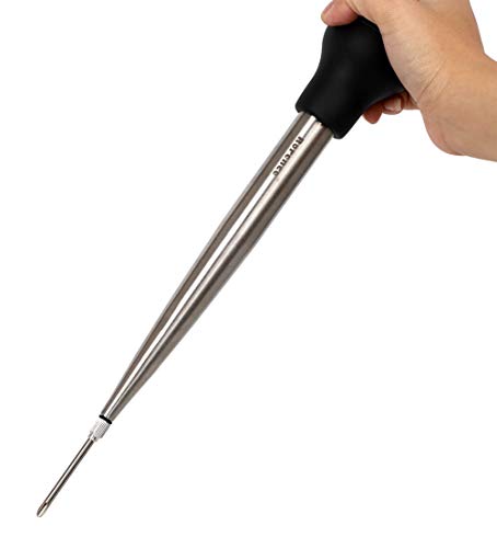 Rorence Roasting Gravy Set - Fat Separator with Strainer & Easy Bottom Release, Stainless Steel Turkey Baster with Cleaning Brush
