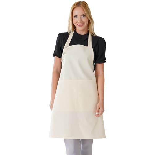 TOSHE Kitchen Apron Waterdrop Resistant Cotton Apron with adjustable Aprons