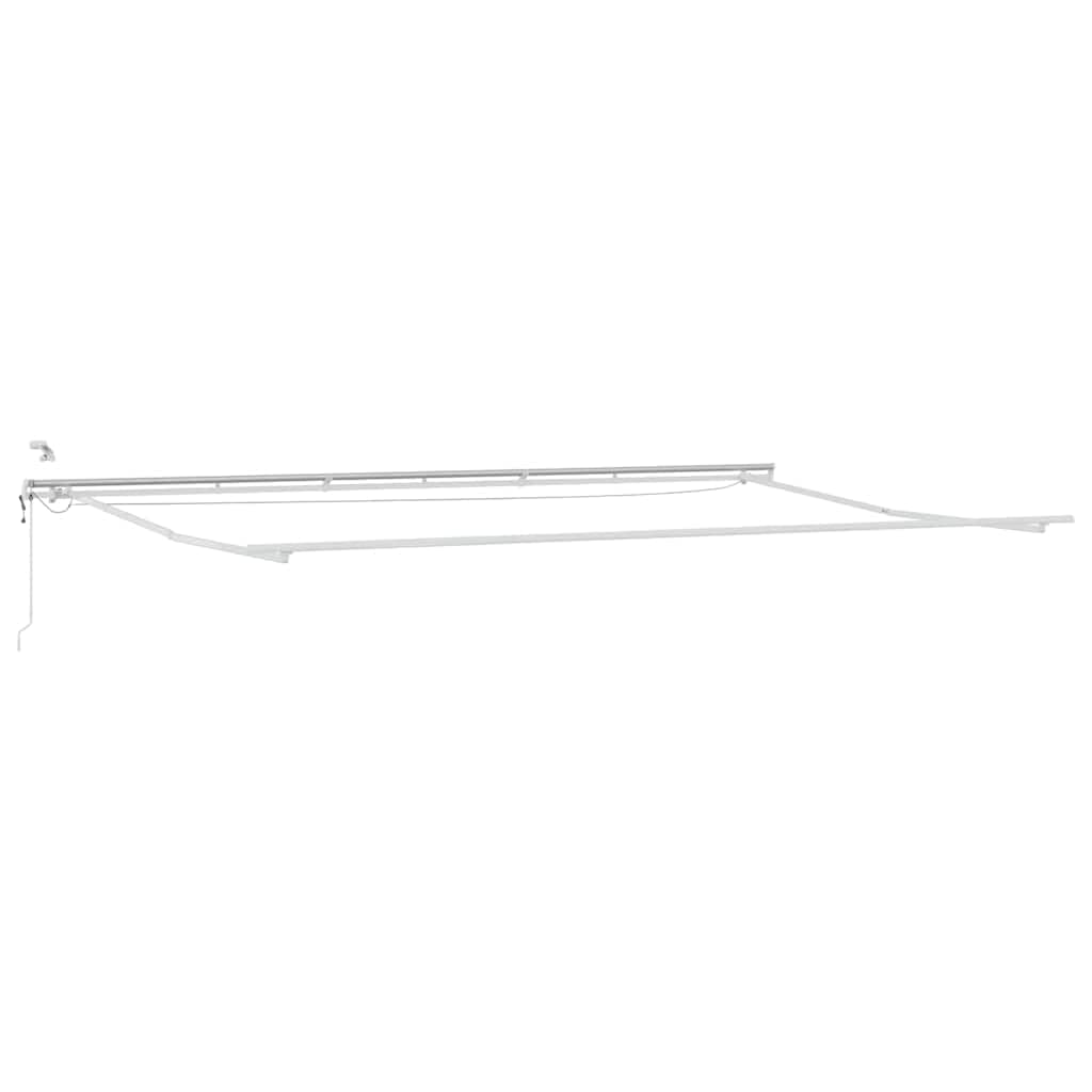 Rama markizy z listwami świetlnymi LED, biała, 600 x 300 cm, aluminiowa, zwijana, do zadaszenia tarasu, ochrony przed słońcem, balkonem i ogrodem, odporna na warunki atmosferyczne