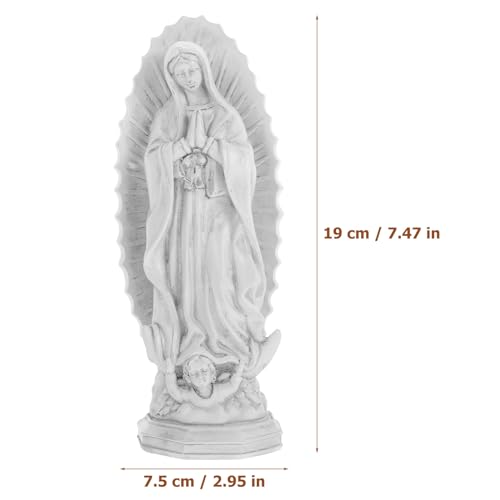 Estatua religiosa pequeña de resina Gris 19x7.5x6.2 cm miniatura 2