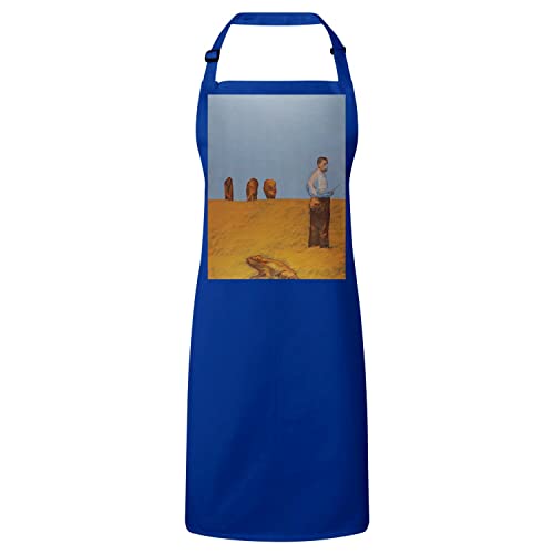 Tablier cuisine premium bleu art moderne Menhirs style triptyque unique
