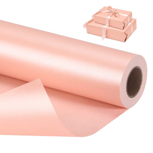 VINATO Rollo De Papel De Regalo 1 Unidad 43 cm × 10 m - Papel De Regalo para Bodas, Cumpleaños, Navidad & Decoración, Rosa