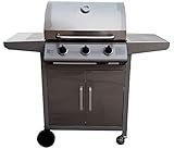 - Cuerpo, parrilla y puertas en acero inoxidable - 3 quemadores Inox de 3 kW de potencia - Encendido automático - Termómetro integrado - Panel control inoxidable - Con ruedas - Asa inoxidable - Bandeja recoge-grasas - Parrilla mantenedora de calor - Medidas: Área de cocción: 600 x 420 mm - Medida total: 1220 x 590 x 1100 mm