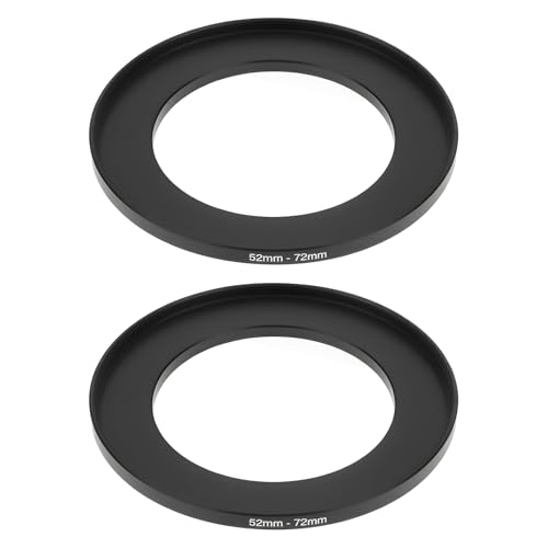 VGOL Adaptador de Lente de Anillo de Metal de 52-72 Mm Convertidor de Rosca de Filtro para Lentes de Cámara DSLR 2 Unidades