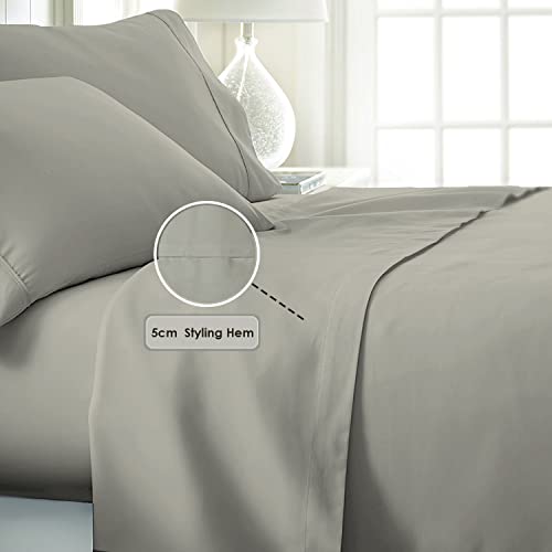 Pizuna Pure Combed Cotton Double Flat Sheet Silver, 600 Thread Count Long Staple Brushed Cotton Flat Sheets Double - Image 3