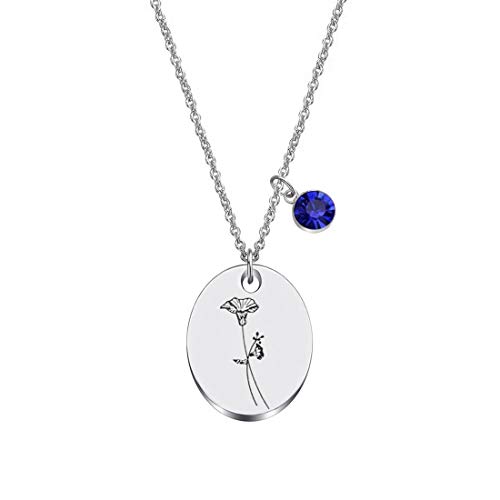 JJTZX Minimalist Floral Necklace - Dainty Birth Flower & Month Flower Necklace - Mom Daughter & Best Friend Gift