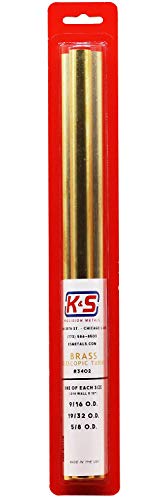 K&S 3402 Round Brass Telescopic Tubing Assortment, Large, 3 Pieces, Made In The Usa #TOP12