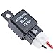 Car Relay Harness 12V 40A 4 Pin SPST Harness Sockets with Color-Labeled Wires for Automotive Truck Motorcycle Boat