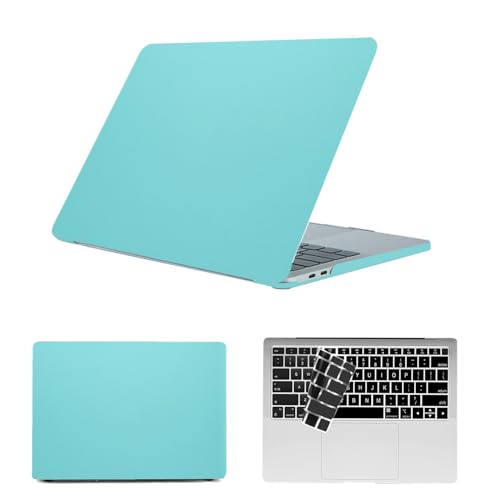 HLAAJJX Hard Shell Case per Macbook Pro 13 pollici (2008-2012 Release) con CD-ROM A1278, Caso Custodia Protettiva Plastica Copertina & EU Tastiera Cover Nero,Verde Opaco