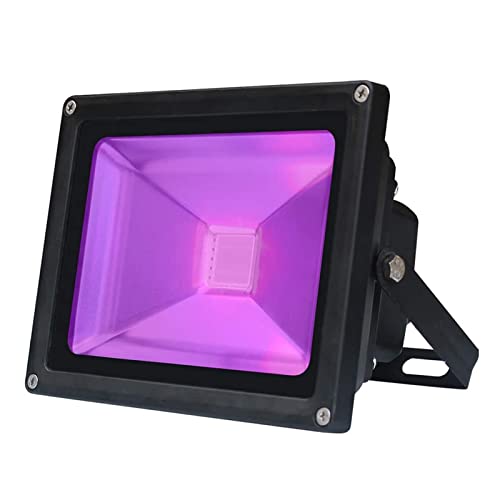 Focos para exteriores, UV LED Floodlight 10W 20W 30W High Power impermeable Ultra Violet Blacklight DJ Disco Stage Lámpara for la fiesta de Halloween de Navidad(Type_20W)