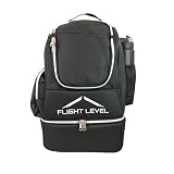 Flight Level Disc Golf Backpack with Insulated Cooler | Frisbee Disc Golf Bag | Large Capacity up to 20 Discs (Black)