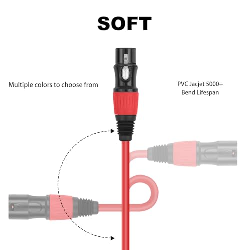 Cables de micrófono para eventos musicales pack de 5 conectores de altavoces y sonido 3