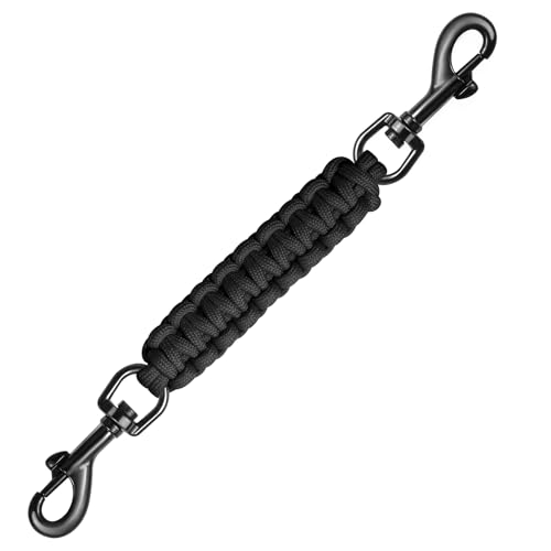 Collare per cani con clip di sicurezza con doppia chiusura, cinghia di sicurezza di backup fatta a mano per imbracatura, collari e connettori per imbracatura senza tirare (nero)