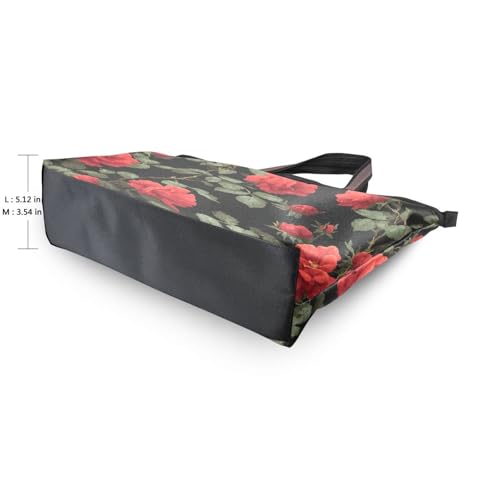 Bolso Tote rojo Rose Leaf para mujer con cierre y diseño durable miniatura 4