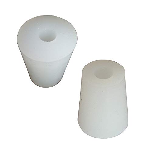 UP100 2 Pieces 3# -14# Silicone Plug Rubber Stopper Diameter 8mm Drilled for Airlock Valve Bubbler Brew Wine (4# Diameter 8mm Drilled)
