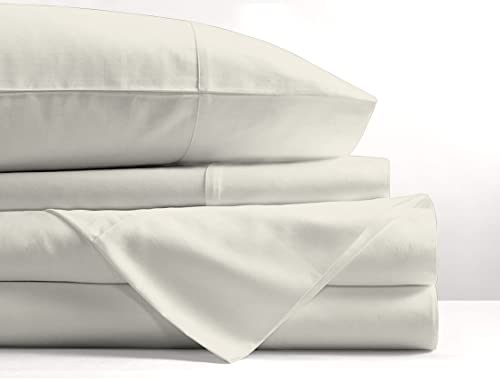 Pure Egyptian King Size Cotton Bed Sheets Set (King, 1000 Thread Count) Cream Bedding and Pillow Cases (4 Pc) â€“ Egyptian Cotton Sheets King Size Bed- Sateen Sheets - 15â€ Deep Pocket King Sheets