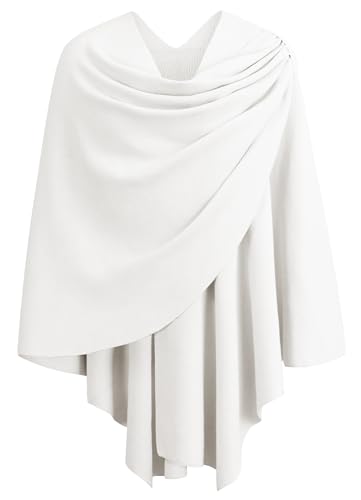 Image of PULI Womens Cross Front Poncho Shawl Wrap Elegant Wedding Formal Gift