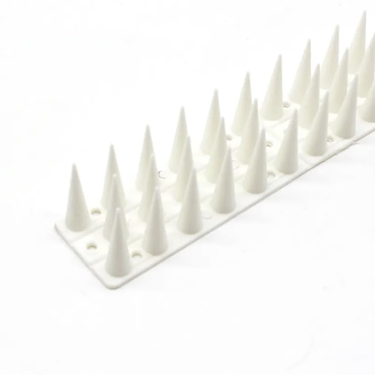 SPIKESTORE Anti Bird Plastic Spikes (5 Pcs Set) for AC Balconies Window Home Protection from Pigeon Dog Monkey Crow Kabootar -Area Covers 5 FT kabutar Control Scare Balcony Railing (White)-picture-12