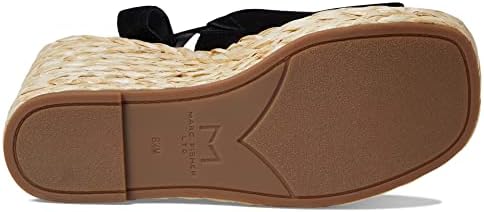 Marc Fisher LTD Women's Nelly Espadrille Wedge Sandal, Black Suede, 10 | Image 2