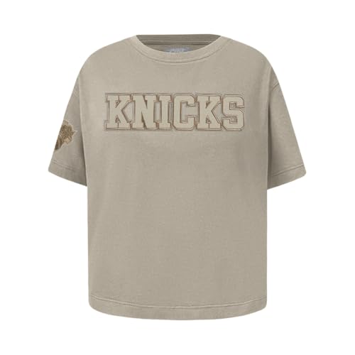 Pro Standard Big Girls NBA New York Knicks Neutral Short Sleeve Boxy Tee Taupe M by Pro Standard - Used condition - US$25.36