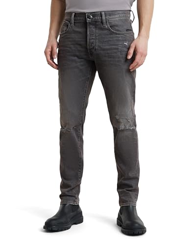 G-STAR Herren 3301 Slim Jeans, Grau (Worn in Vulcano Crater Destroyed 51001-D497-G819), 28W / 30L – Ansicht 1