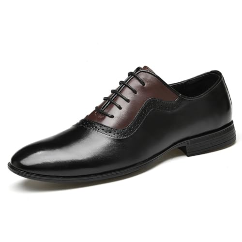 Men's Genuine Leather Oxford Dress Shoes Classic Lace-Up Comfortable Business Tuxedo Shoes