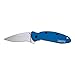 Kershaw Navy Blue Scallion Pocket Knife (1620NB); 2.4 420HC Steel Blade with Bead-Blasted Finish and Anodized Aluminum Handle, SpeedSafe Assisted Opening, Liner Lock, Tip-Lock Slider; 2.5 OZ