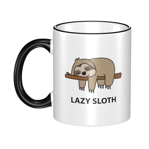 マグカップ コーヒーカップ おもしろい ナマケモノ 耐熱カップ カップルカップ ペン立て 両面プリント 箱付き 直飲み 陶器 おしゃれ 大容量 330ml 誕生日 プレゼント