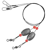 Fishing Egg Sinkers Weight Rigs,Flounder Grouper Ready Rig Saltwater Stainless Steel Fishing Wire Leader with Egg Sinker Fishing Swivel Snap Connector for Trout Snapper Bottom Fish