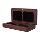 DOITOOL Caja de Madera Maciza Vintage para Anillos de Boda y Compromiso, Estuche Cuadrado Pequeño Capacidad para Dos Anillos, Adecuado para Ceremonias, Propuestas y Aniversarios