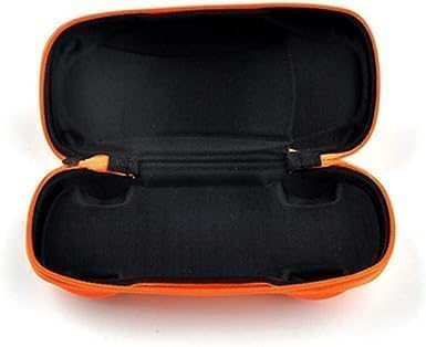 HDouii Brillenetui für Kinder und Damen, mit Reißverschluss, Hartschale, Cartoon-Design, Orange