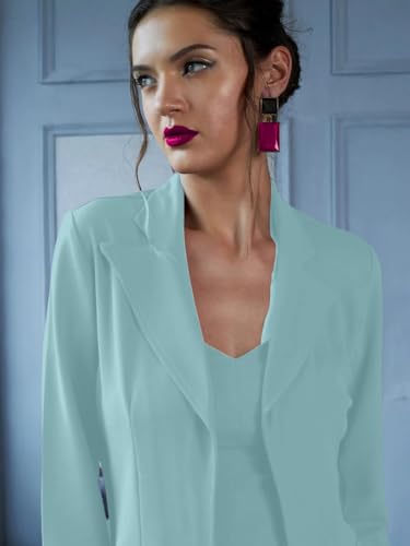 Image of Florely Women's Lycra Solid Three Piece Outfits Blazer Co-Ord Set Women Outdoor Wear Maxi Dress Crop top Party Dress Stylish Dresses
