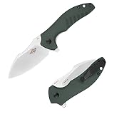 OKNIFE ZILLA Taschenmesser mit breiter 154CM Edelstahl Sheepsfoot 88.3mm Klinge und G10 Griff, Flipper und Pocketclip, für Jagd, Camping, Survival, Einfache Handhabung von Zutaten