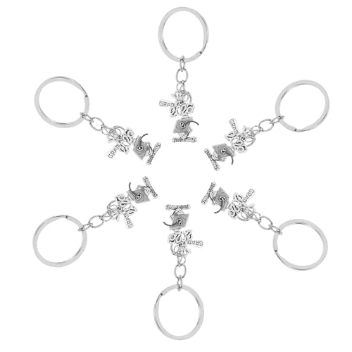 HIAKDOFT 6piezas Llavero de Obsequio de Graduación para Estudiantes de Secundaria y Universitarios Llavero de Birrete de Graduación Recuerdos de Fiesta por Paquete