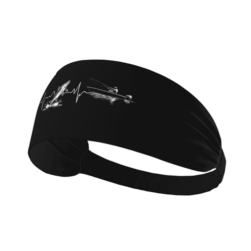 Nfdwl Snook Heartbeat EKG Pulseline Sea Fishing Athletic Headband Sweat Resistant Perfect Gym Outdoor Activities Running Men Women
