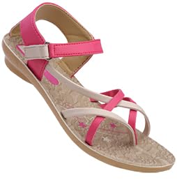 WALKAROO Stylish Sandals For Girls - Trendy|Light Weight and Comfortable|W0675 - Pink Beige (B0D6689NFD) Amazon Price History, Amazon Price Tracker