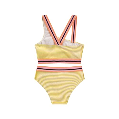 Image of LIZENS Girls Two Piece Swimwear 2-12Years Stripe Print Bikini Set Beach Bathing Suit for Kids