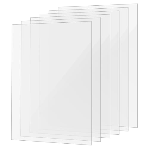 FUNSUEI 6 Placas de Metacrilato Transparente A3 de 2 mm, 420 x 290 mm, Planchas de Metacrilato, Placas de Acrílico Transparente para Manualidades