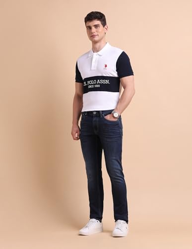 Image of U.S. Polo ASSN. Denim Jeans for Men - Slim Tapered Fit, Mens Jeans for Office & Regular Wear