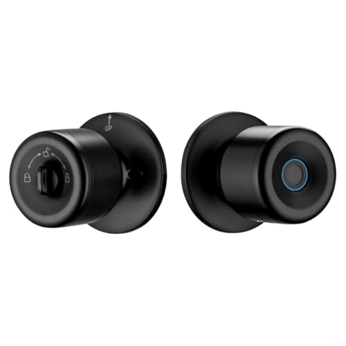 SMZhomeone Cerradura inteligente de puerta esférica de acero inoxidable con huella dactilar, perilla de entrada sin llave para apartamento, oficina, habitación de madera, seguridad, moderno, tono