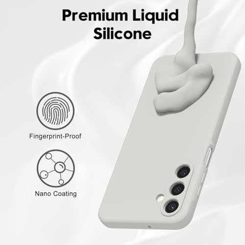 Image of DIZORO Microfiber Candy Case for Samsung M56 / F56 5G Smooth Touch Cushion Liquid Soft Silicone Gel Rubber Phone Cases Non-Slip Full Body Shockproof Back Cover (Stone Grey)